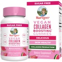 MaryRuth Organics Vegan kolagēns sievietēm un vīriešiem, kolagēns Boost Gumies, ādas kopšana, Lysine, vitamīns C, vitamīns A, Amla, Papildinājums matiem un ādai, Vegan, Non-GMO, bez lipekļa, 90 Kalpo