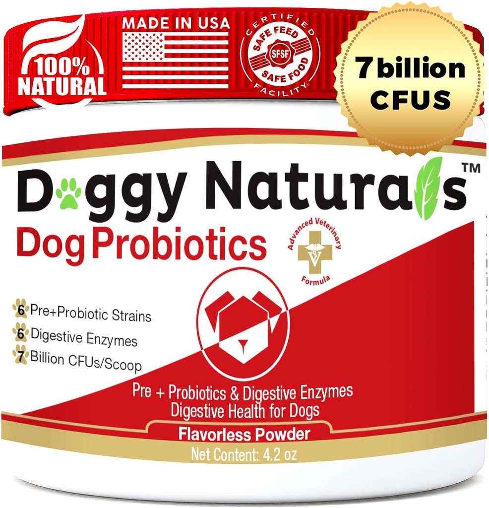 Probiotikas suņiem un kaķiem - Advanced Max-Stingrība Gremošanas Veselība, Palielināt un uzturēt Pareizu Gut Flora- Visas Natural Probiotics Pulveris - (Ražots ASV) 4. 2 Oz(7 miljardi KVV Per Scoop)