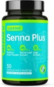 LuckTell Senna Plus 15-Day Cleanse - Gentle Gut Cleanse Detox sievietēm un vīriešiem ar Sennu, Cascara Sagrada, Psyllium Husk & MCT Oil, Nature Colon Cleanse with Probiotics, Ražots ASV,30 Kapsulas