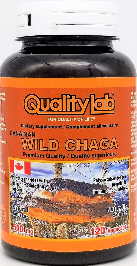 Wild Chaga Papildinājums 500 mg 120 vegekapi (Ražots Kanādā)