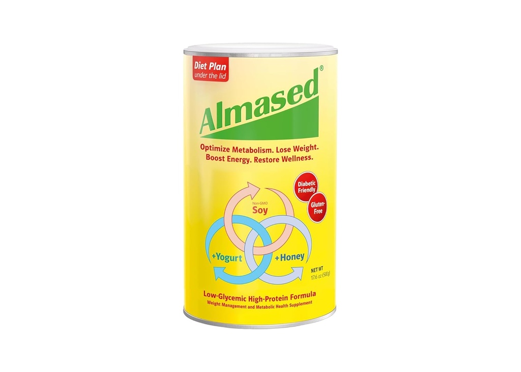 Almased Maleal Replacement Shake - Low-Glycemic High Plant Base Protein Pulveris - Uztura svars Veselības atbalsta papildinājums - Original Flavor - 17,6 oz (iepakojums no 3)