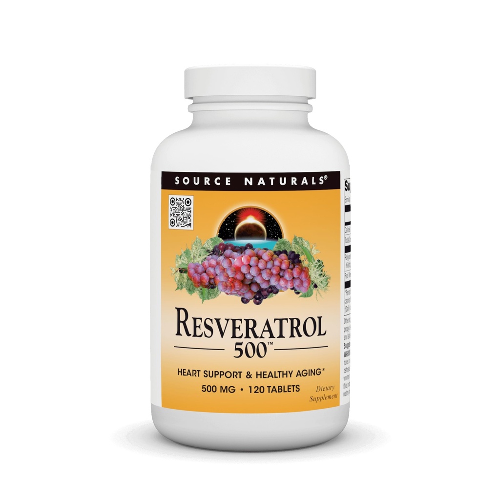 Avots Naturals Resveratrol 500, Heart Support & Healthy Aging*, 500 mg - 120 tabletes