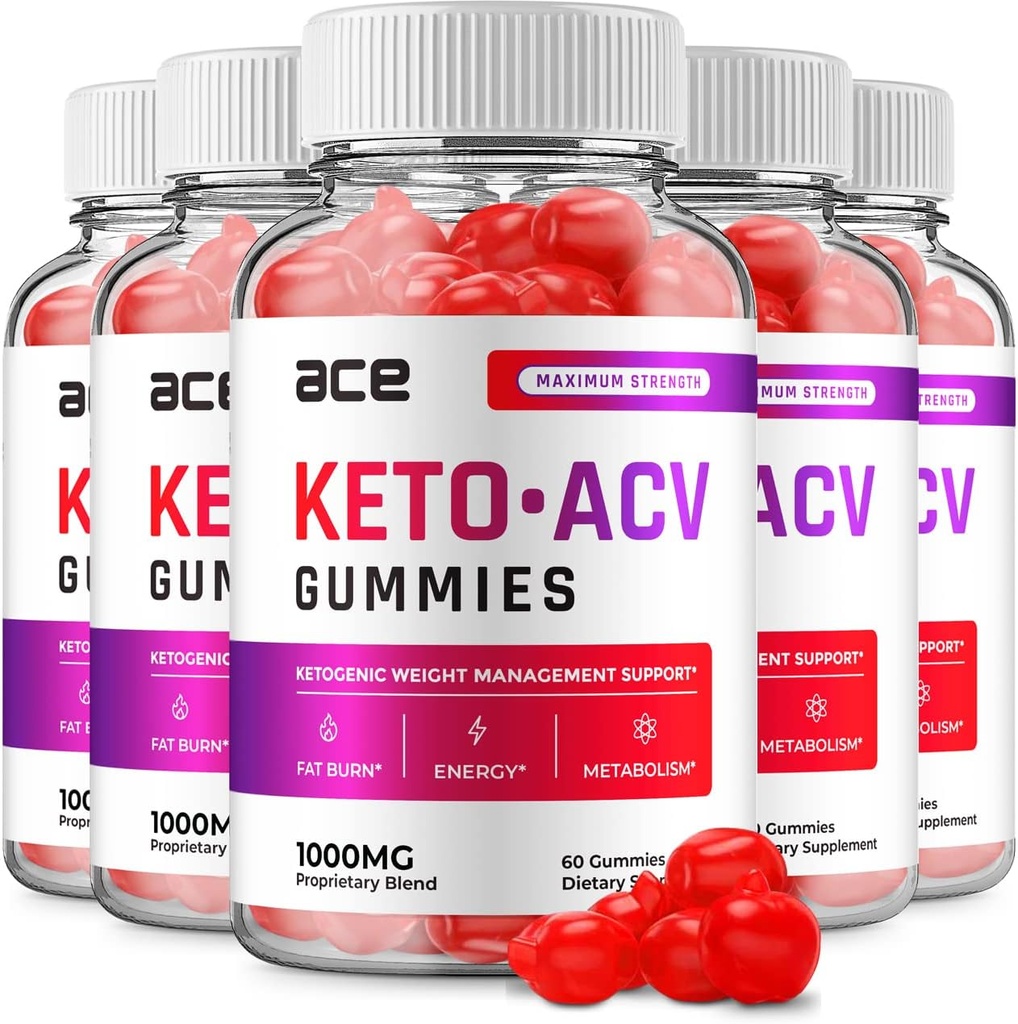 (5 Pack) Ace Keto ACV Gummies - Advanced Formula Ace Keto Plus ACV Gummies Apple Sidrs Etiķis Ace ACV, Svara vadība, Diētiskās Papildinājums Atsauksmes Vīrieši Sievietes (300 Gumijas)