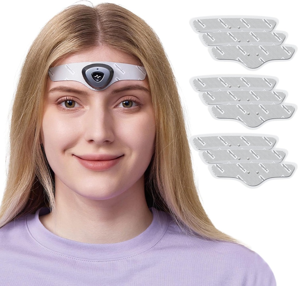 HeadaTerm-2 Migraine Relief Device e-TNS tehnoloģija Uzlādējams galvas uzgalis Ārstēšana migrēnas un galvas galvas galvas, bez zālēm, klīniski pierādīta, ātra iedarbība, bez blakusparādībām (1* HeadaTerm 2 +9*Elektrozes)