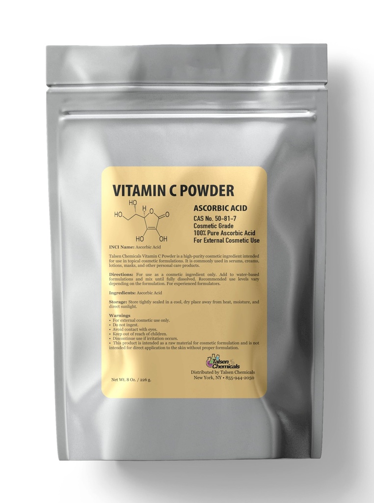 Tīrs C vitamīns Pulveris Organisks (8 Oz / 226 g) Askorbīnskābes pulveris Spēcīgs antioksidants ādas DIY ādas kopšanai