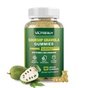 Sorsop Graviola Gumies - 2000mg Extra Strength Sorsop Leaves ekstrakts, vitamīns C, cinks & Viss dabas pārtikas Immunity, Vegan, 60 Gumijas