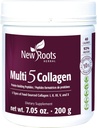 Jauni saknītes י Multi 5 kolagēna pulvera papildinājums (I, II, III, V un X tips) Hidrolizēts kolagēns - bez piena un glutēna - 12g par pakalpojumu - 7,05 oz