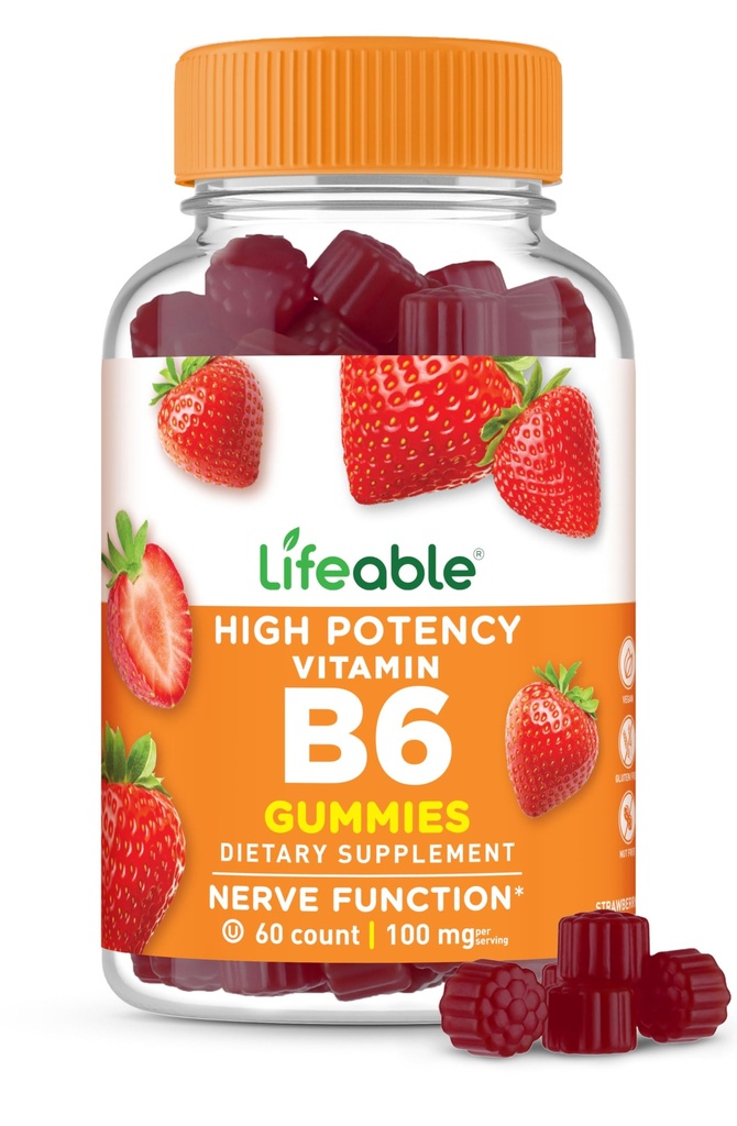 Dzīvotspējīgs vitamīns B6 Gumijas 