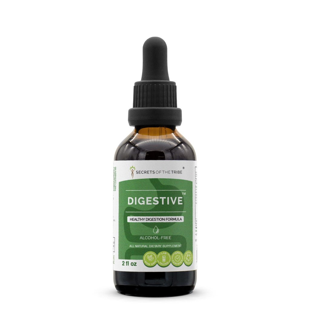 Noslēpumi no tribe - Gremošanas, Veselīgs Gremošanas Formula, Herbal Papildinājums Blend Drops Alkohola-bez šķidruma ekstrakts (2 fl oz)