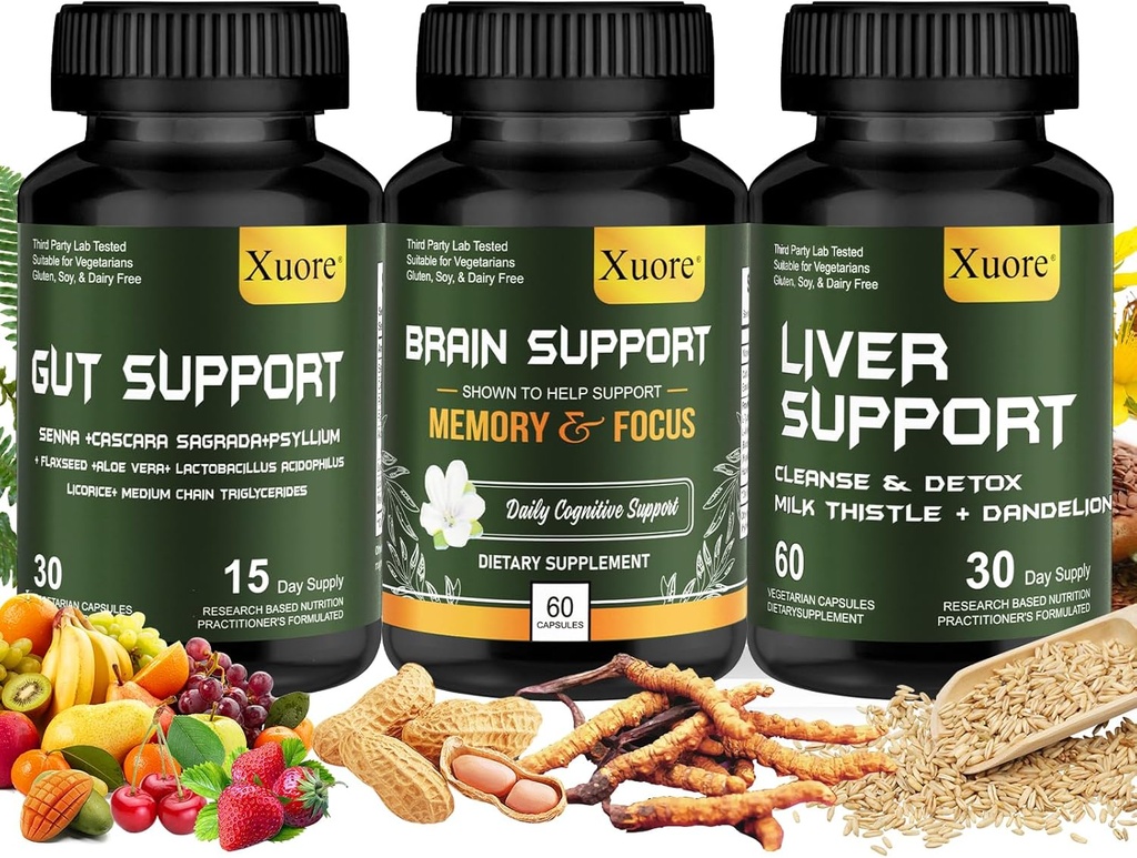 Aknas Atjaunot tīrīt Detox, remonts un atbalsts, Gut un Colon atbalsts - Advanced Gut Cleanse Detox, Brain Nootropic Brain Papildinājums vīriešiem un sievietēm ,Viss vienā suppment.