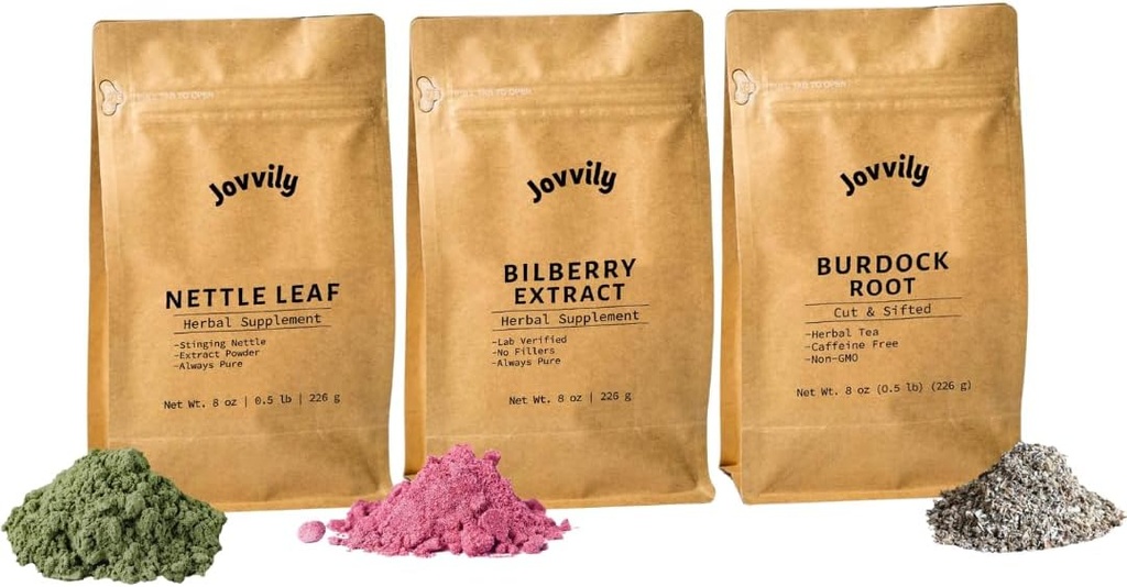 Nātru lapu pulveris, melleņu ekstrakta pulveris, un dadzis Sakņu paka - 8 oz - papildinājumi un tējas