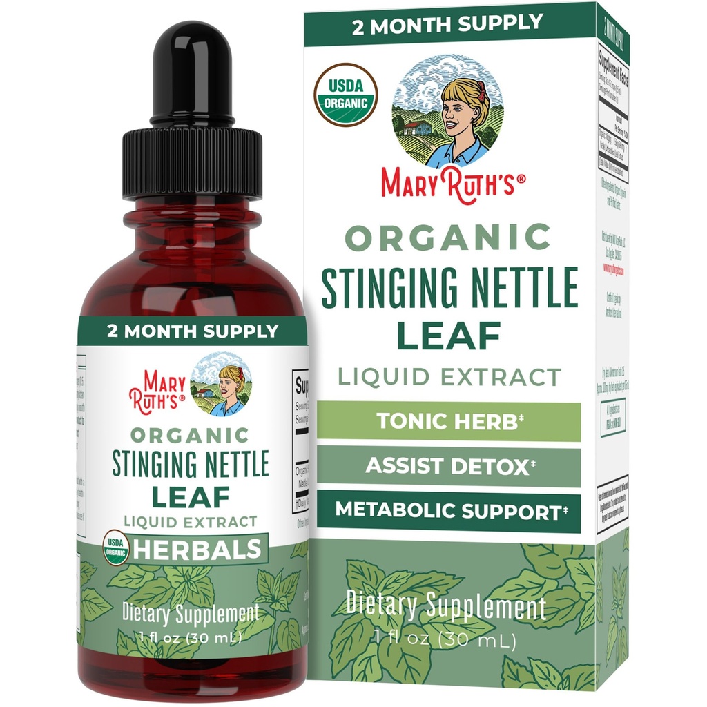 MaryRuth Organics Stinging Nettle Leaf ekstrakts - Detox Papildinājums Ārstniecības augu pilieni - USDA Organiskie produkti - Vegan - Non-GMO --Luten Free -- 1 Fluid Oz