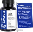 NAD+ Papildinājums vīriešiem 1000mg, NAD+ ar Resveratrol, CoQ10, L-Citrulline & Maca Saknes – Celulārā enerģija, Veselīgs novecošanas atbalsts, Antioksidants, Slāpekļa oksīda prostatas veselība vīriešiem – 60 kapsulas