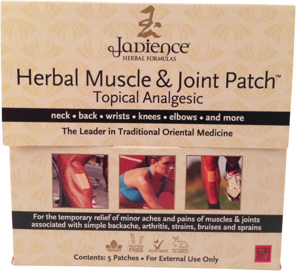 Jadience Patch for Muskuļu & locītavu sāpes Relief: 5/Box -/Dit Da Jow Formulas Sore Neck, Back, Pleci, Imūns, Rokas, Wrists, Hips, Kājas, Knees & Peet ) ) Dabisks analgētisks   ) Hipoalerģisks