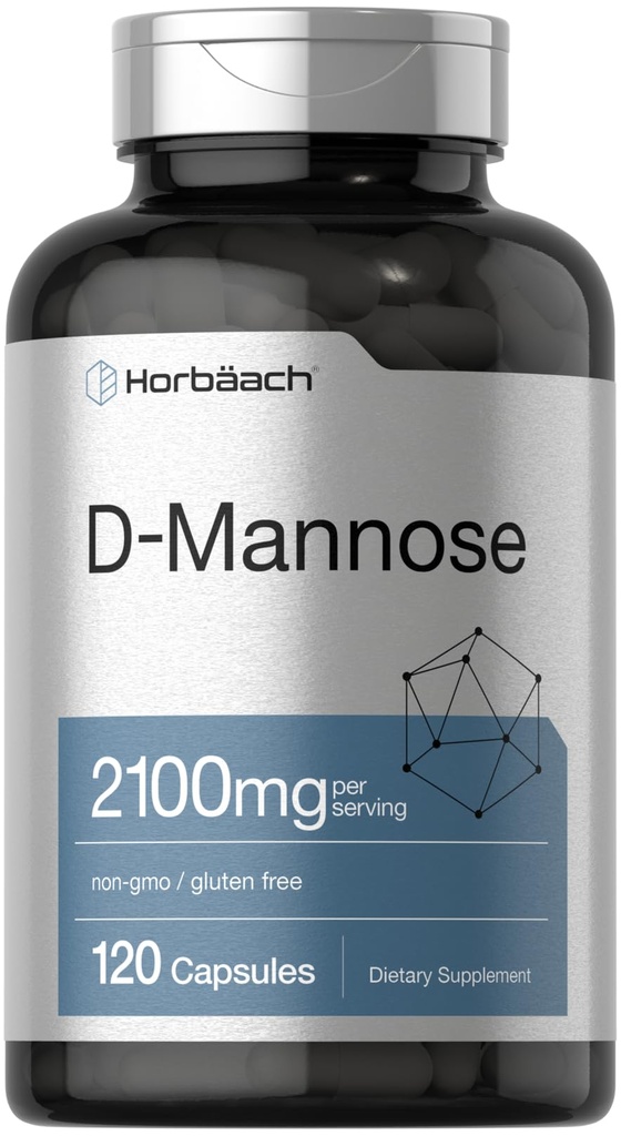 Horbäach D-mannose -2100mg -120 Kapsulas --Augstākā potence -- ne-ĢMO un bez glutēna