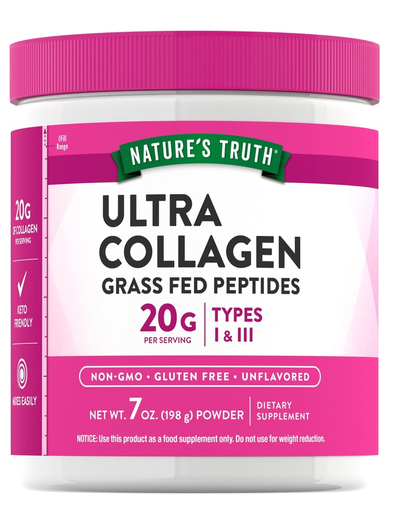 Dabas patiesība kolagēna pulveris - 7 oz - ) tips I un III ) Neuzliesmojošs - ) Zāles paparžveida peptīdi un Keto Friendly ) Non-GMO & Gluten papildinājums