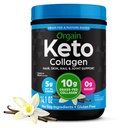 Orgain Keto kolagēna proteīna pulveris, Vanilla - 10g Zāles barotnes Hidrolizēti kolagēna peptīdi sievietēm un vīriešiem, I & III tips, 5g MCT eļļa - mati, āda, nagi, & locītavu atbalsts, ne-GMO, bez lipekļa - 0,88lb