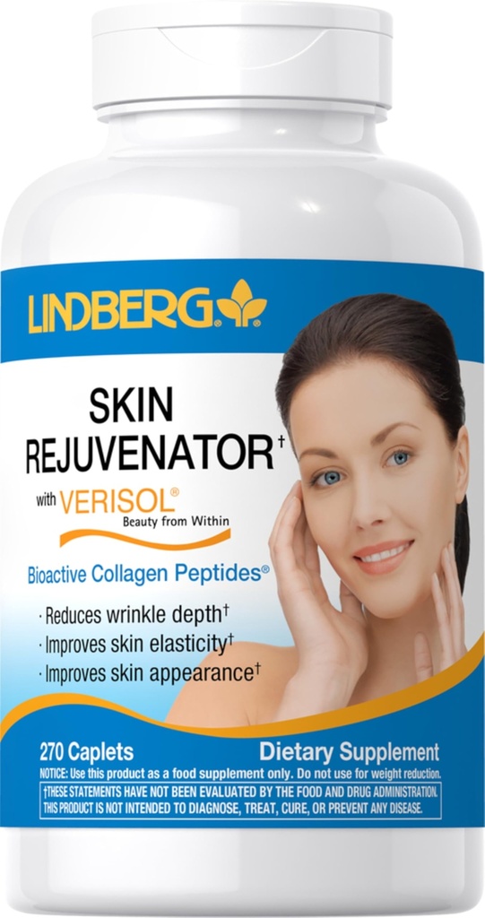 Lindberg Skin Rejuvenator ar Verisol - 270 tabletes ar kolagēna peptīdiem - matu, ādas un nagu papildināšanai