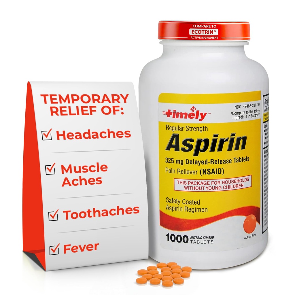 LAIKA LABS, INC. Savlaicīgas regulāras iedarbības Aspirīns 325 mg - 1000 apvalkotas tabletes - sāpes, kas pacieš nelielus sāpes un sāpes, drudzis Reduktors - ražots ASV