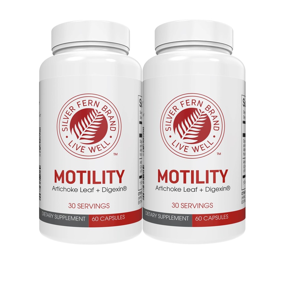 Sudraba Fern Brand Motility - Nelashative Aizcietējums un lēna Motility Boost - 120 kapsulas, 60 dienu piegādes - Satur Artichoke Leaf, Tender Okra Pods, & Ziemas Ķiršu