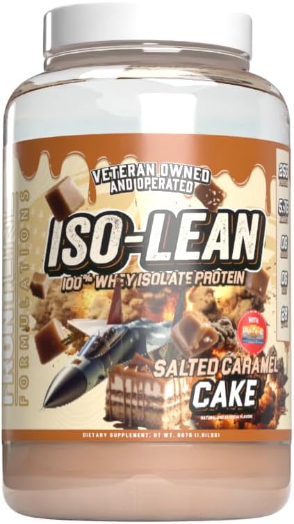 Izolean, 100% sūkalu proteīns Izolāts, ātra absorbcija, Izo Lean, zems cukura līmenis, maksimizēt atgūšanu, 25 Grams Per Servē, Veterēna īpašumā un darbojas (28 Kalpo, sālīta karameļu kūka)