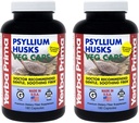 Yerba Prima Psyllium Husks Veg Caps - 180 Count (2 Pack) (625mg) - Vegan, Non-GMO, No Gluten, Colon Cleanser, Daily Fiber papildinājums Gut Health & Regularity