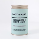 Body & Mind - Pure Organic Lion's Mane & Cordyceps Sēnes 12:1 Duālais ekstrakts - Focus, Cognition, Energy, Izturība - 100% Fruiting Bodys - Add to Water/Tea/Coffee/Smoothies - 125 Grams