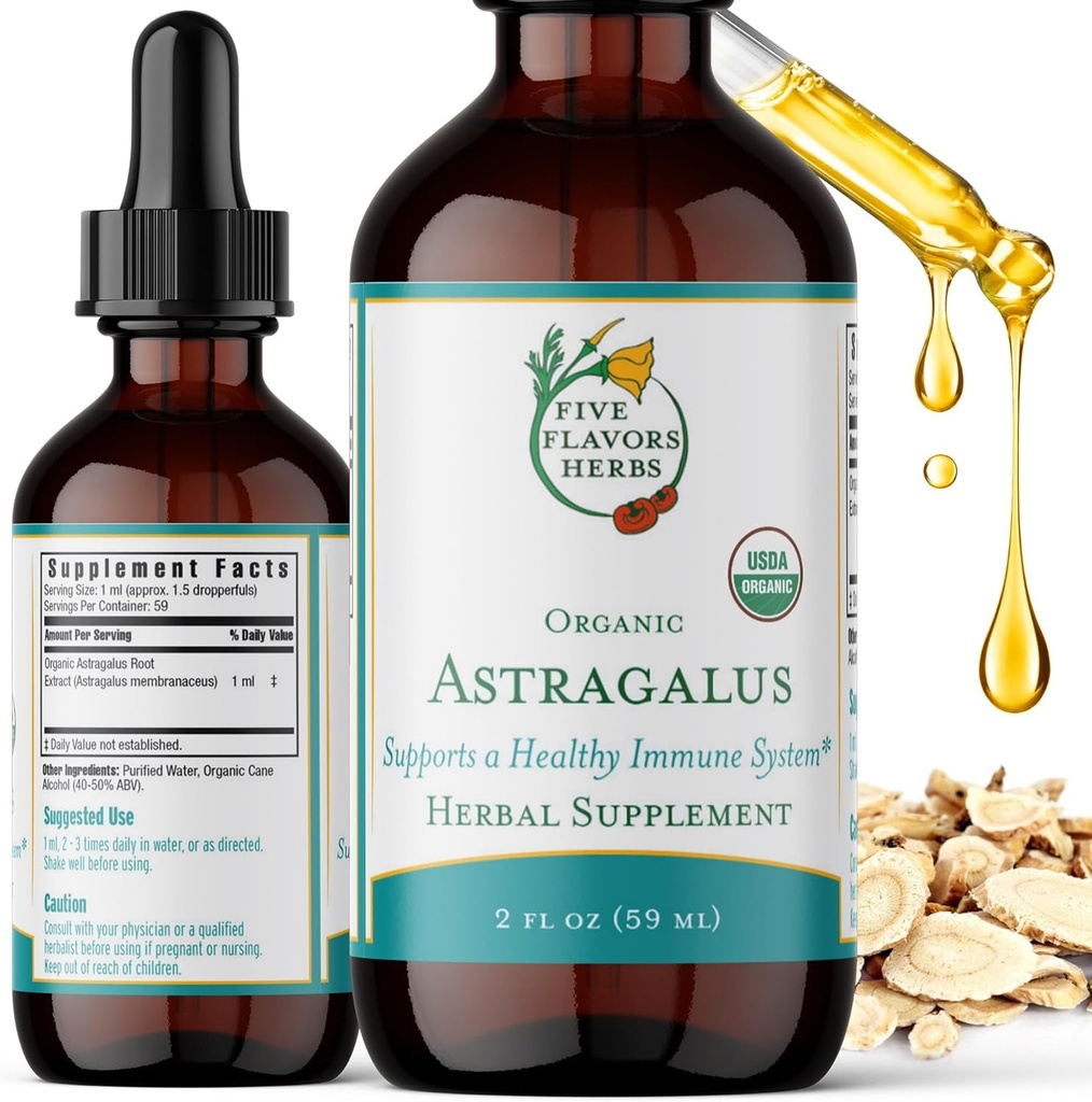Astragalus Tincture - Imūnsistēmas atbalsts, Respiratorais atbalsts, Gremošanas sistēmas atbalsts, Maca, augu papildinājums - 2 Fl Oz