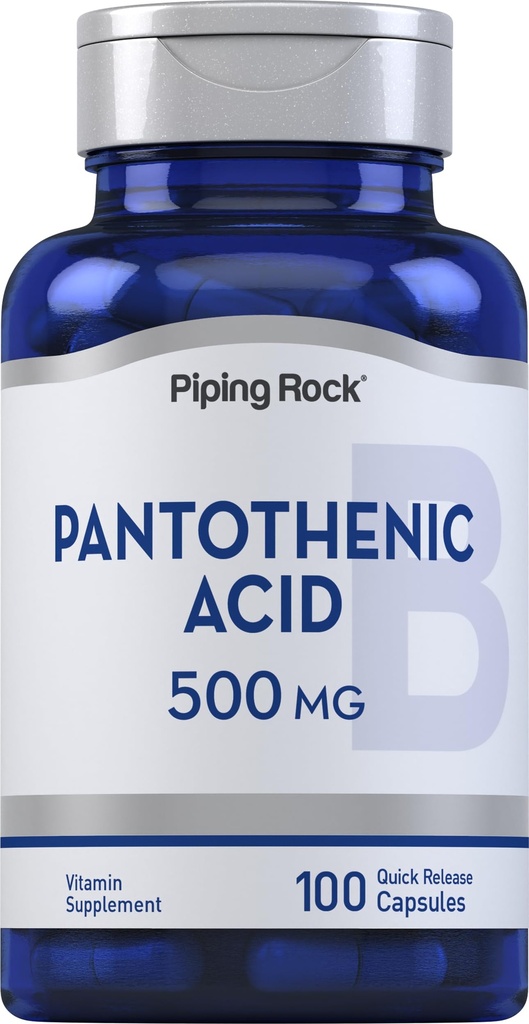 Rock Pantothenic Acid 500mg - 100 Kapsulas - kā kalcija d-pantotenāts -- Ne-GMO, bez lipekļa piedevas