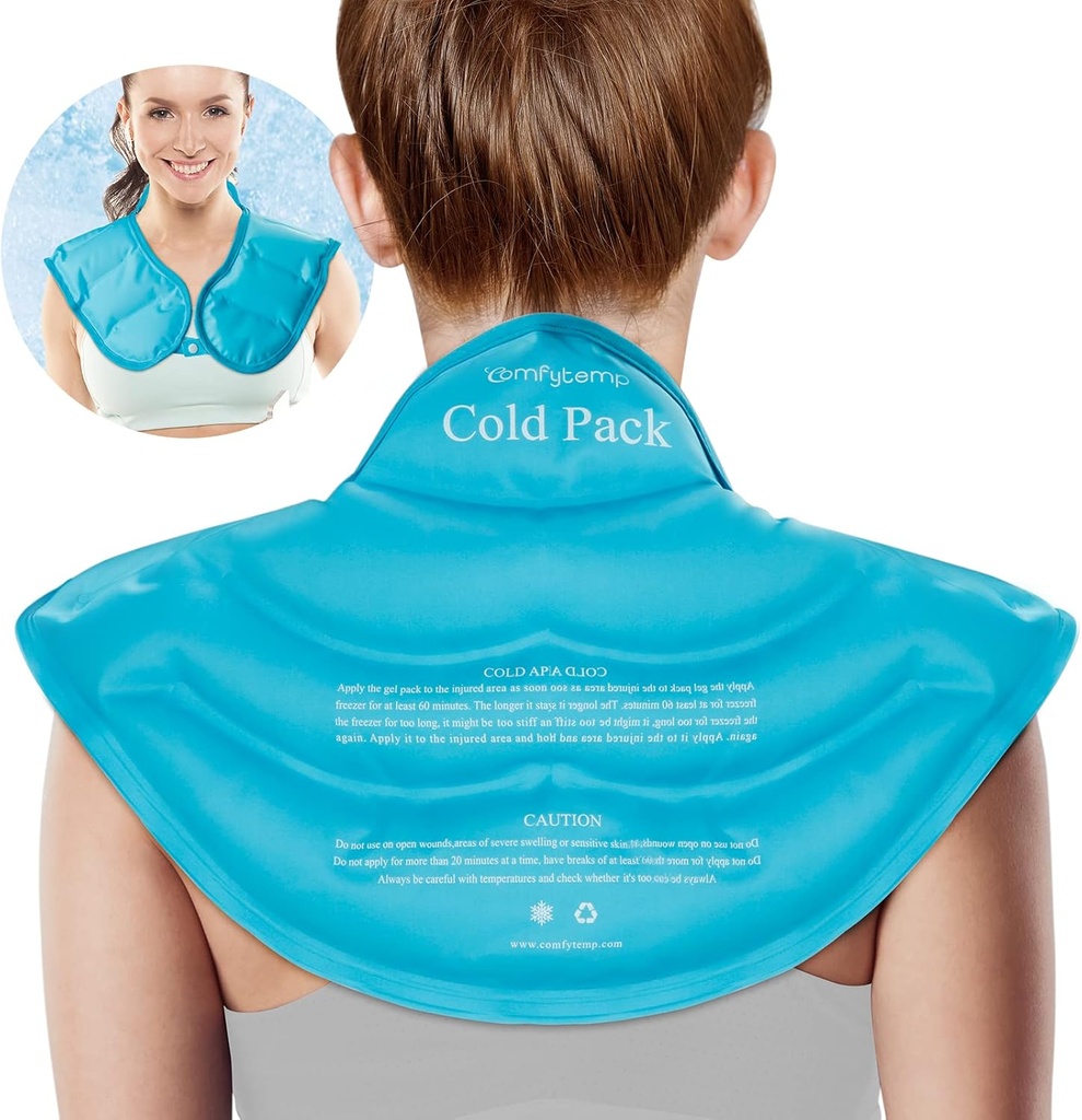 Comfytemp ledus iepakojums kakla pleciem sāpju atvieglošana, izturīgs liels gels plecu dzesēšana Wrap uz augšu atpakaļ, aukstās kompresijas Fizikālās terapijas dzemdes kakla traumas, vīriešiem Sieviešu Dāvanu