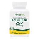 DabasPlus Pantothenic Acid, ilgstoša atbrīvošanās - 1000 mg, 60 tabletes - High-Potency Vitamīnu B5 Papildinājums - Veģetārs, bez lipekļa - 60 Kalpojumi