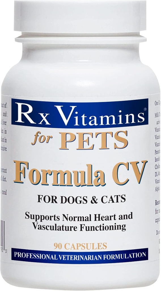 Rx Vitamīni Formula CV suņiem un kaķiem - Kaķi un suņi Sirds veselība - Feline & Canine Sirds atbalsts - 90 ct