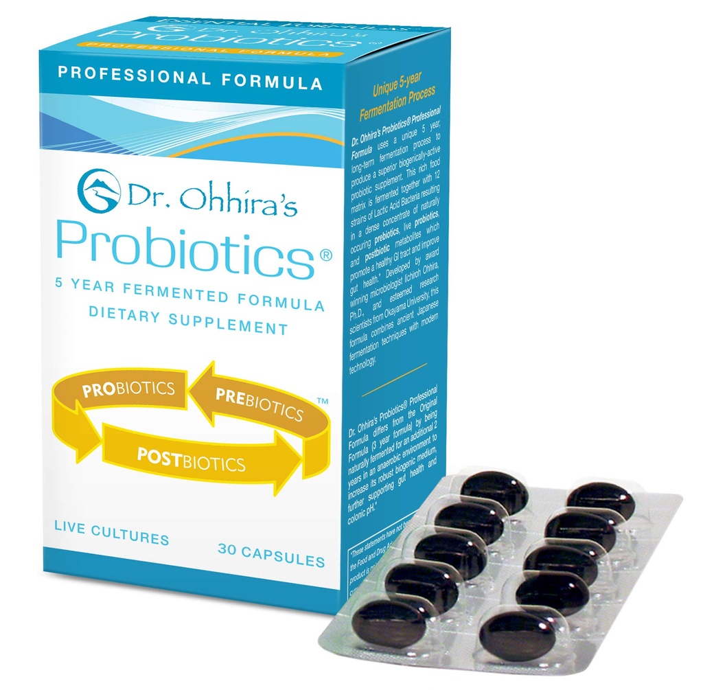 Dr. Ohhira probiotikas Profesionālā formula ar 5 gadu fermentētas prebiotikas, dzīvot aktīvās probiotikas un vienīgais produkts ar Postbiotic Metabolites, 30 kapsulas
