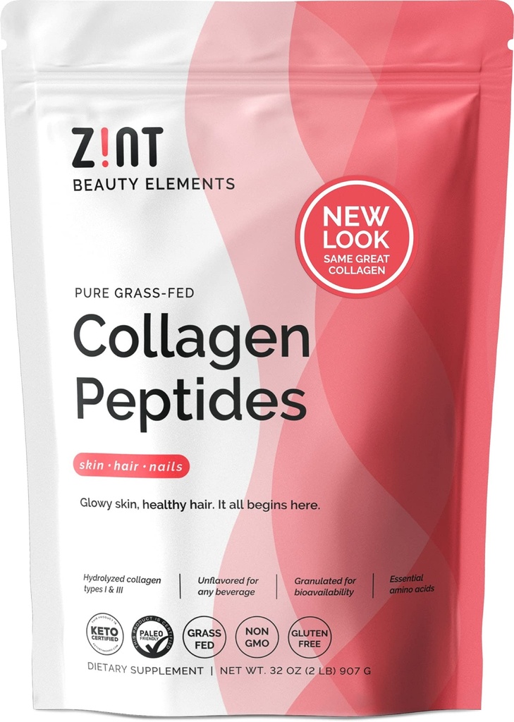 Zints kolagēna peptīdi Pulveris (32 oz) • Zāle-barība, hidrolizēts tips I & III • Atbalsta ādu, matus, locītavas un zarnu veselību