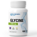Puregen Labs Glycine 1000mg [High Potencial] 100 Veģetārās kapsulas, veicina veselīgu miegu ] Nav kaitīgas piedevas ] Non-GMO, NO Gluten un Dairy ] Ražots ASV - 100 Kalpo