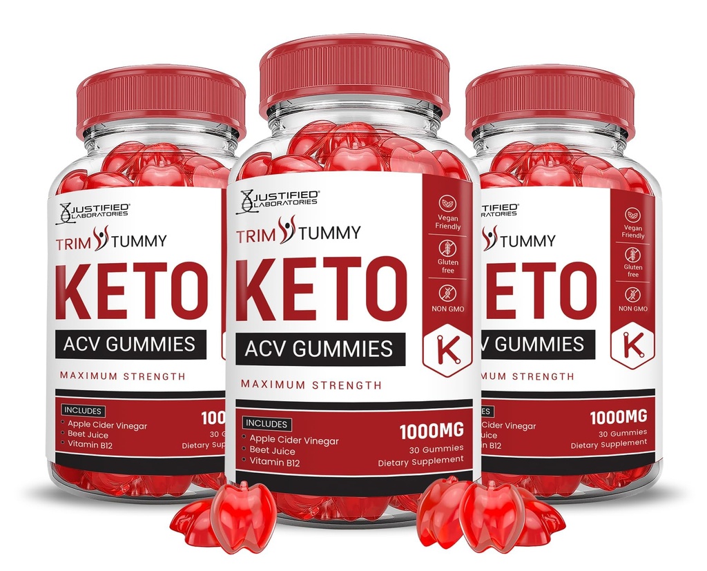 Tikai laboratorijas (3 Pack Trim Cummy Keto ACV Apple Cider Etiķis Formulēts ar granātābolu Biešu sulas pulveris B12 Vegan Non ĢMO 180 Gumijas