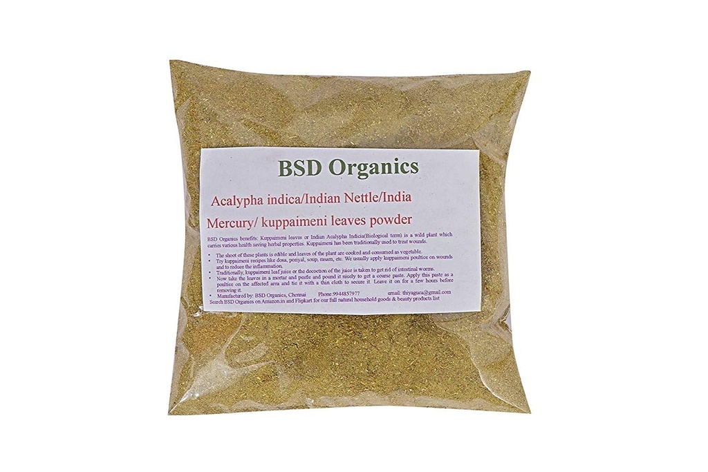 BSD ORGANICS lapas Acalypha indica/Indijas Nattle/Indijas Mercury/Indijas Copperleaf/kupaimeni (50 Grams / 1,7 Ounce) pulveris