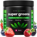 Superzaļie pulveris, 40+ Organiskie Superfoods, Probiotikas un enzīmi enerģijai, Gremošana, Gut Veselība & Uzputošana   ) Organiskie augļi & Veggie Drink Mix, Daily Green Juice Smoothie Blend, Spinach, Noni Plus
