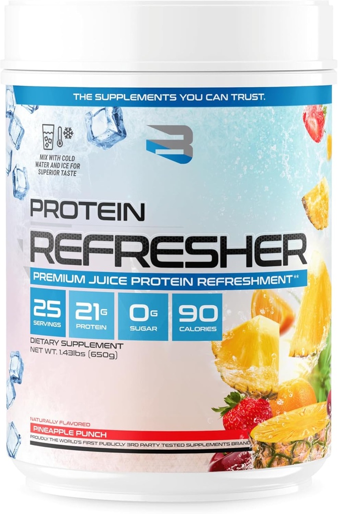 Ticiet papildinājumi Protein Refresher (25 Servings) - Revolucionārās sulas tipa sūkalu olbaltumvielu pulveris fitnesa, kultūrisms, vingrošana, vai par lielāku olbaltumvielu ieplūdes (25 skupi, ananasu Punch)