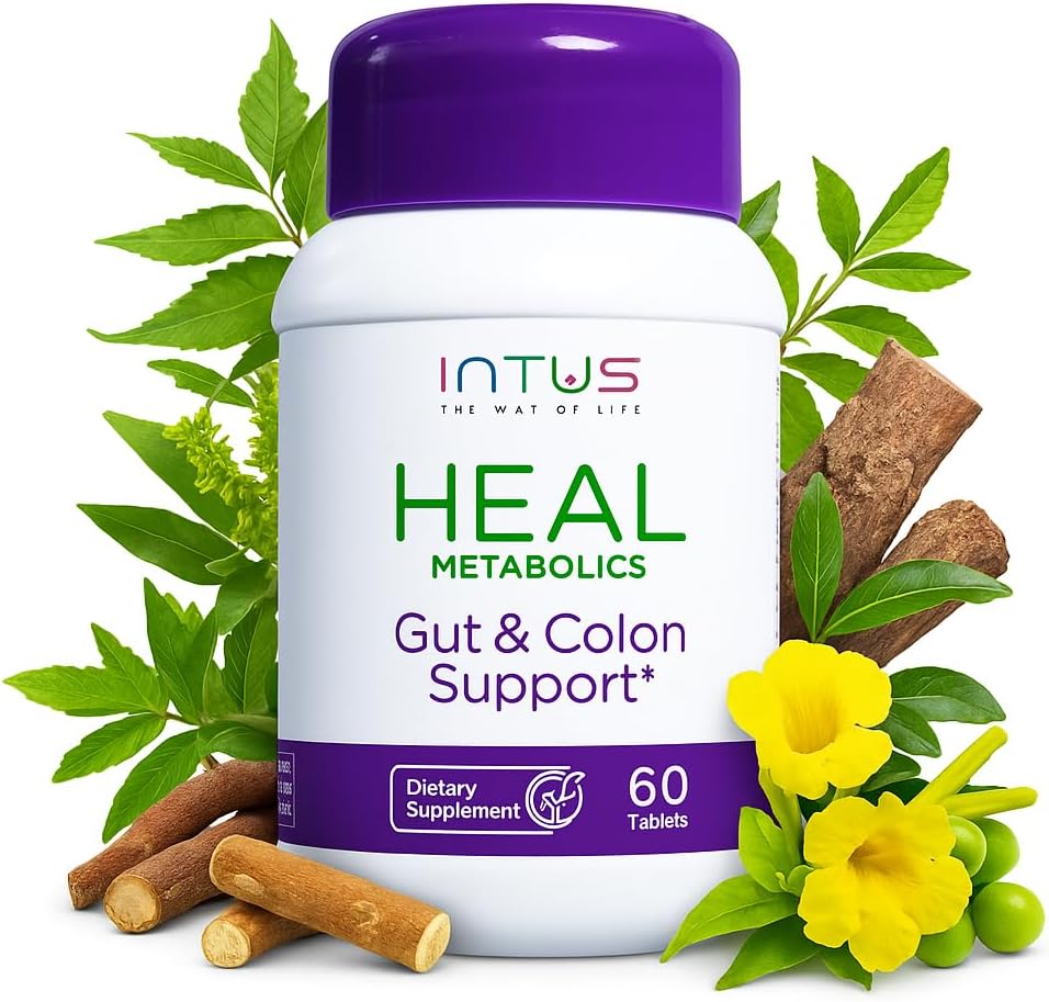 Intus Heal Colon tīrīt un Gut Veselības papildinājums sievietēm – Ayurvedic Detox tīrīt gremošanas veselību – Gut Detox tīrīt un ķermeņa Detox sievietēm – 60 tabletes