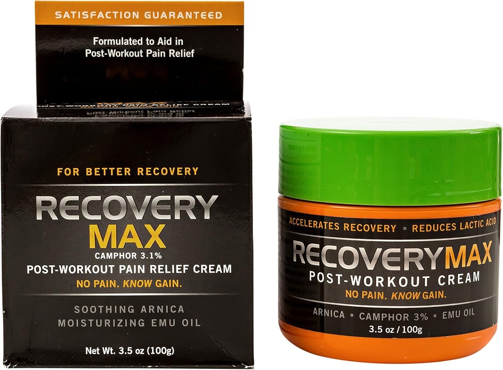 RecoveryMax – Post Workout Cream – Izmantošanai Fitness Workout programmu, lai paātrinātu muskuļu atveseļošanos – Samazināt muskuļu sāpes - Atgriezties Exercise Quicker –Atgūts papildinājums – 3.5 oz