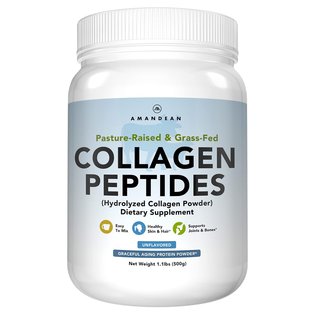 AMANDEAN kolagēna peptīdu pulveris (17,6oz). Zāles lopbarības hidrolizēts proteīns Papildinājums. Veicina veselīgu locītavu, ādas, matu, nagu. Neuzliesmojošs un viegli sajaucams.