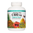 Dabiskie faktori, Kids chewable vitamīns C 500 mg, atbalsta Imūnās veselības, kaulu, zobu un gumi, tropu, 180 skaitīšanas (1. iepakojumā)