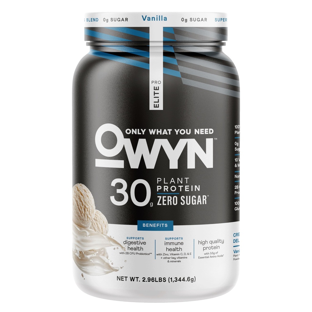 OWYN tikai to, kas jums ir nepieciešams Pro Elite Vegan 30g augu bāzes augsts olbaltumvielu pulveris, Nulles cukura (Vanilla, 2,9 mārciņas)