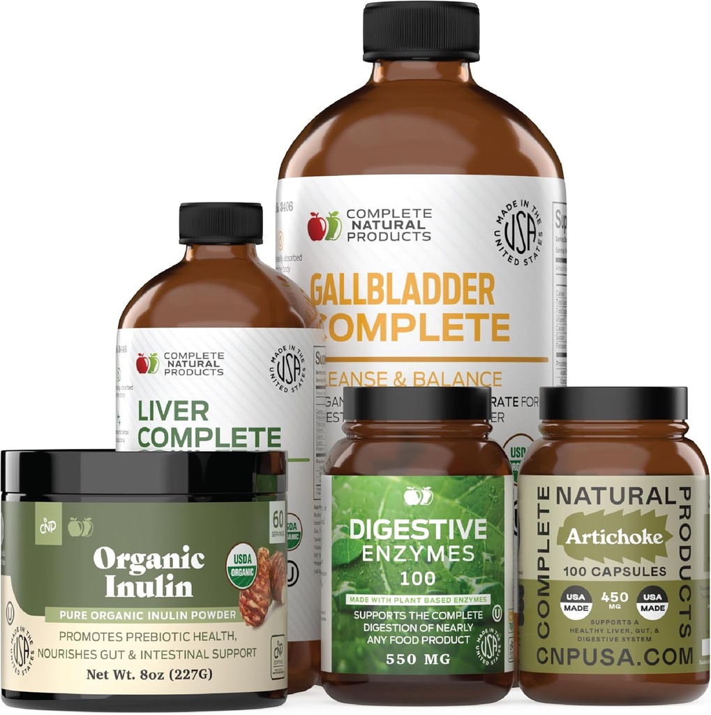 Complete Natural Products Digestion un Gut Health Bundle - Full Detox un Gremošanas līdzsvara tīrīšanu