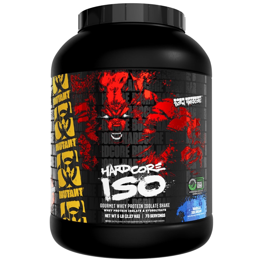 Mutant ISO ķirurgs Sūkalas Olbaltumvielas Izolāta pulveris Acts ātri palīdzēt atgūt, Build Muskuļi, Bulk un stipruma, 5 lb - Vanilla Ice Cream