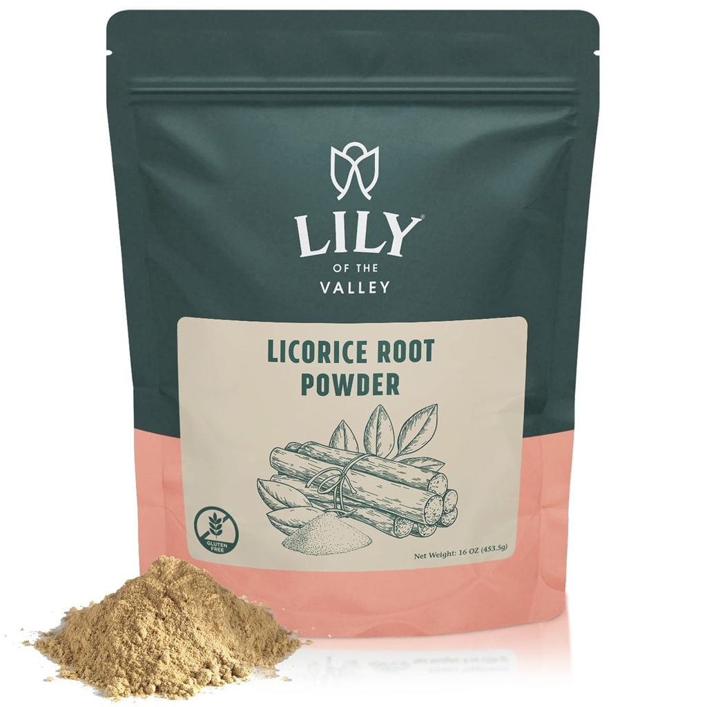 Lilijas ielejas lakrica/lakricas saknes pūderis - zeme Mulethi Avots no Indijas - dabas saldinātājs - Vegan & Gluten-free - iepakots Reselable Pouch (16oz, 453g)