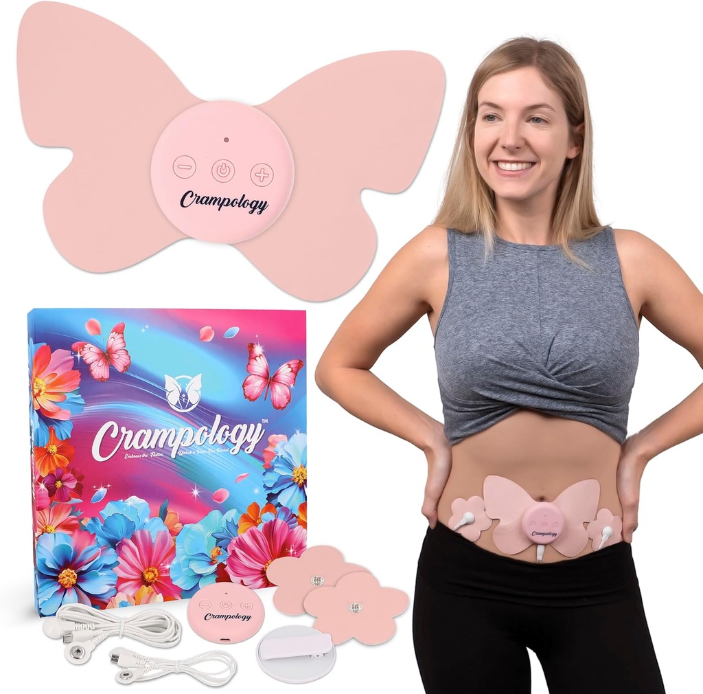 Relief Pink-Periodiod Krampji Sāpju atvieglošanas ierīce, Krampji Masāža menstruālām un muguras lejasdaļām, samazina endometriozes diskomfortu, PMS TENS vienība, Bezvadu vai vadu, dabiskā cikla atbalsts