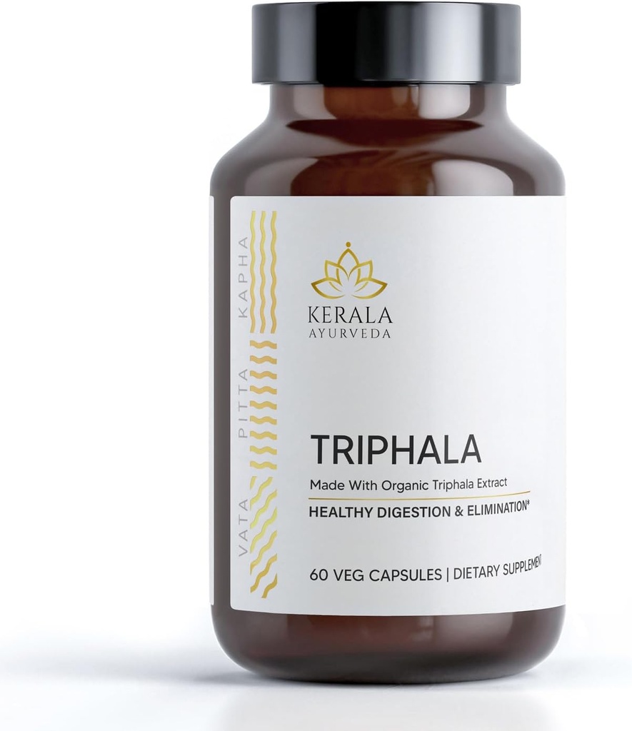 Kerala Ayurveda Triphala Kapsulas - 60 Grāfs - augu Digestion and Colon Support ; Antioksidants Rich ; Atbalsta kopējais ķermeņa labsajūtu ; Imūnās sistēmas atbalsts ; Atbalsts šūnu atjaunošanos