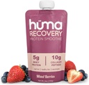 Huma Recovery Protein Smoothie, 20 maisiņi – 15g kolagēns + sūkalas pēc Whey Recovery Drink – Gatavs dzert Protein Shake ar reālu augļu, Elektrolīti, Veselīgi tauki